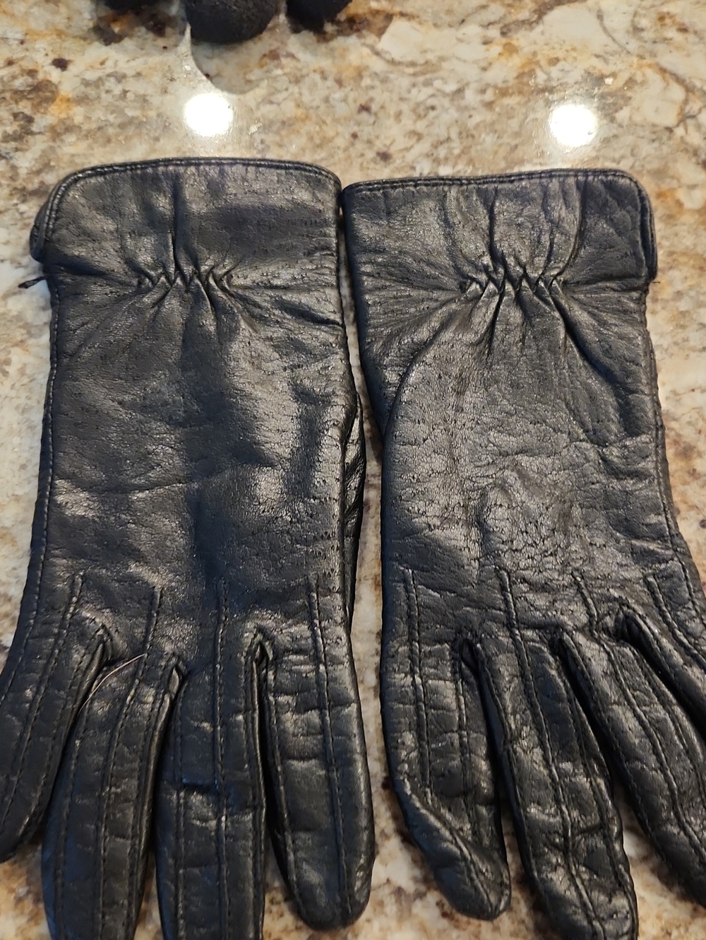 BLack Leather Gloves Size 6 1/2